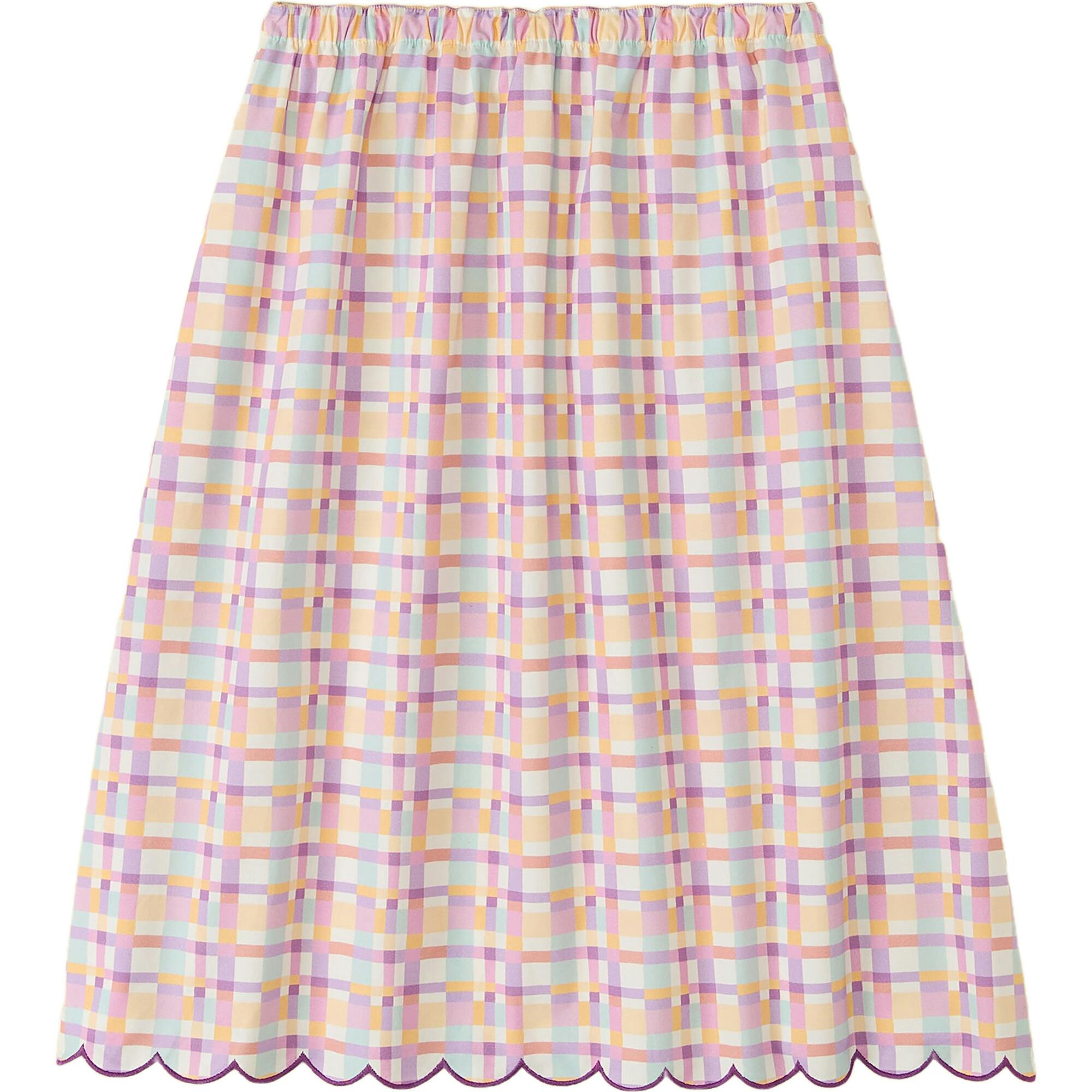 Organic Picnic Skirt in Scallop Plaid