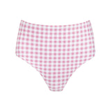 women's blush gingham high waist bikini bottom