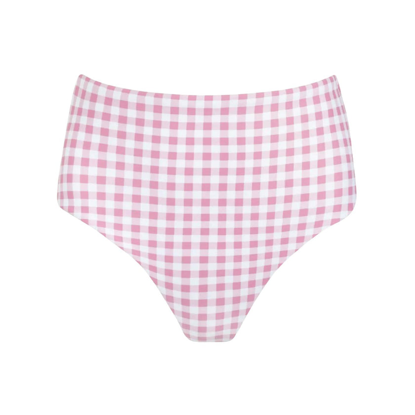 women's blush gingham high waist bikini bottom