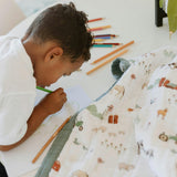 Cotton Muslin Baby Quilt - Farmyard