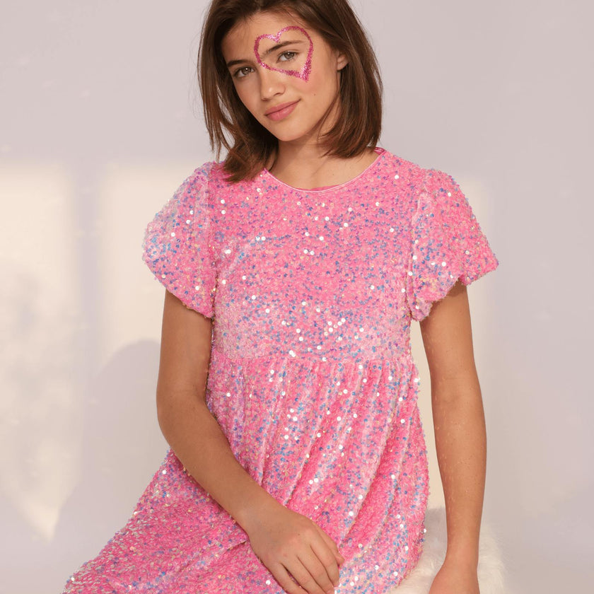 Pretty in Pink Sequin Dress
