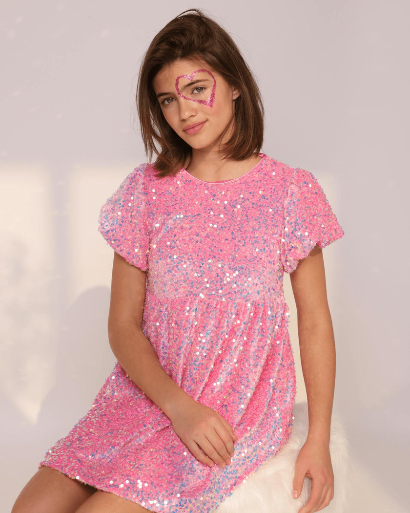 Pretty in Pink Sequin Dress