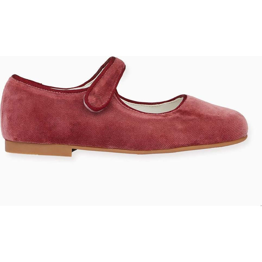 Dusty Pink Velvet Girl Mary Jane Shoes