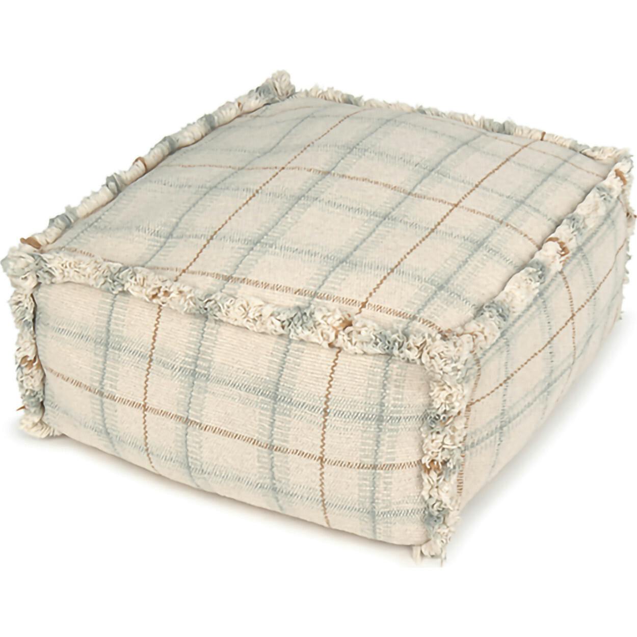 Handloom Pouf Blue Sage