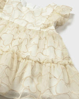Beige Baby Dress With Heart Motif