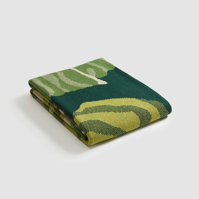 Cotton Sustainable Knit Floral Throw Blanket - Floréal 7 by E.A. Seguy
