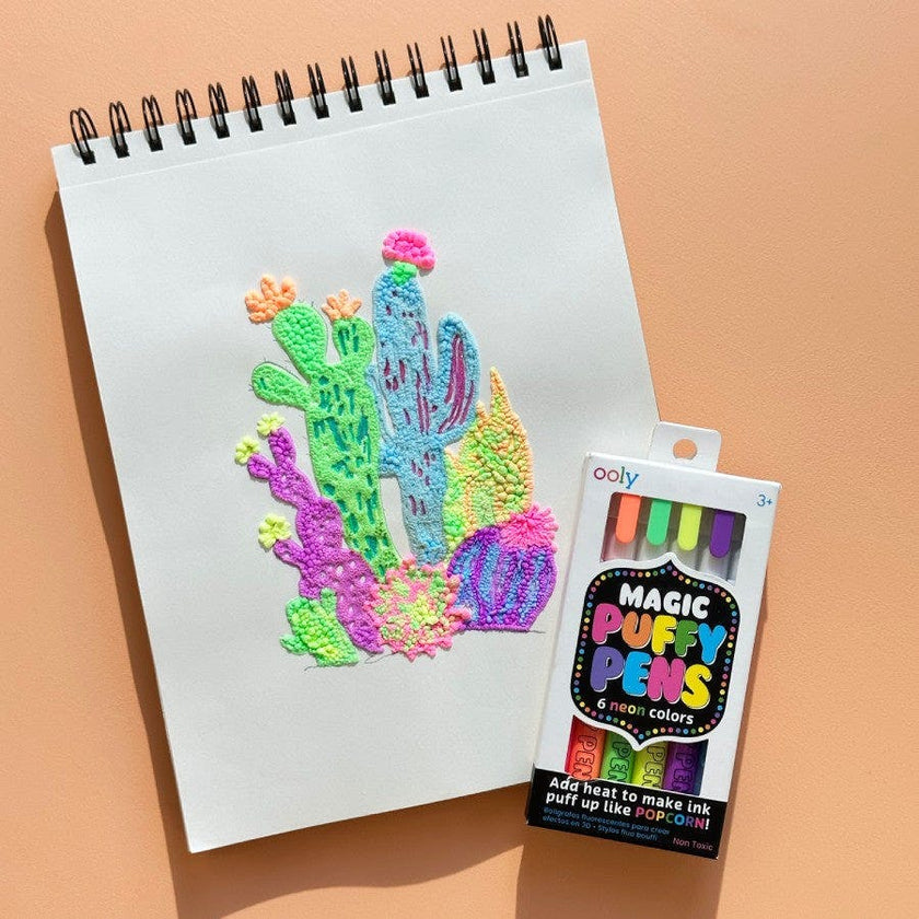 Magic Puffy Pens - Neon - Set of 6