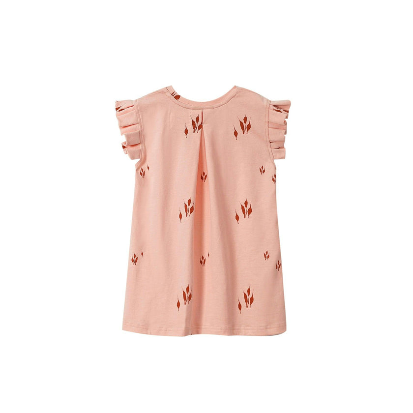 Girls Jersey Box Pleated Sleeve Dress