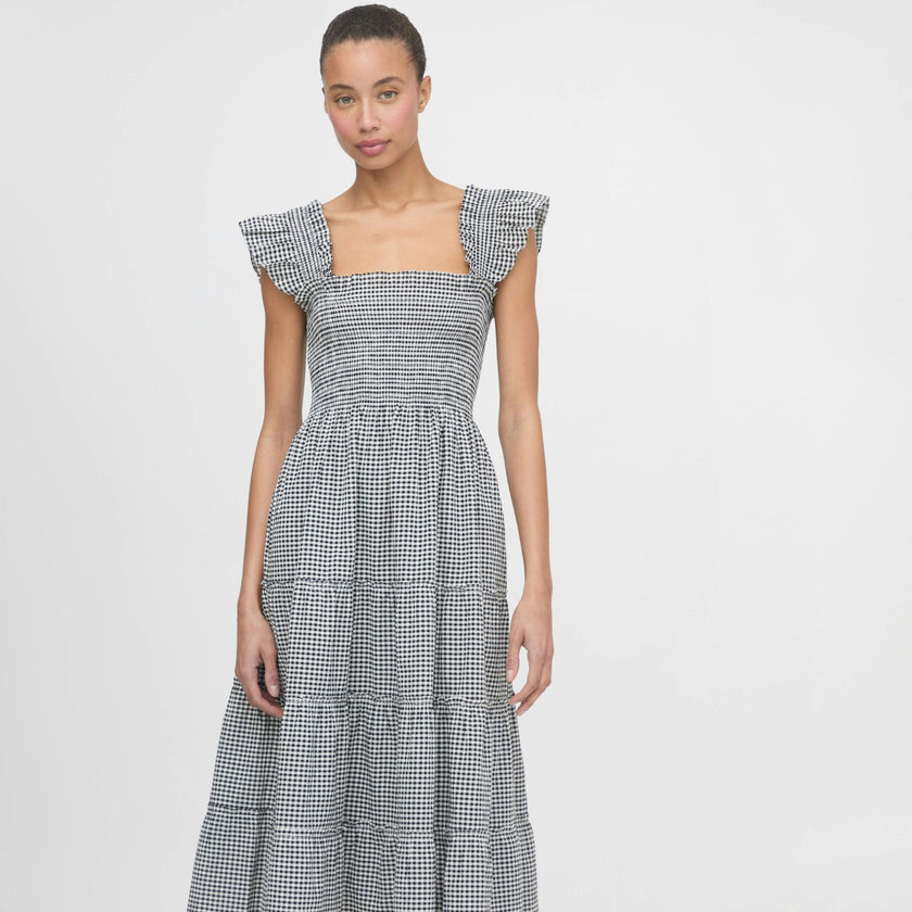 The Ellie Nap Dress - Black/Sand Gingham