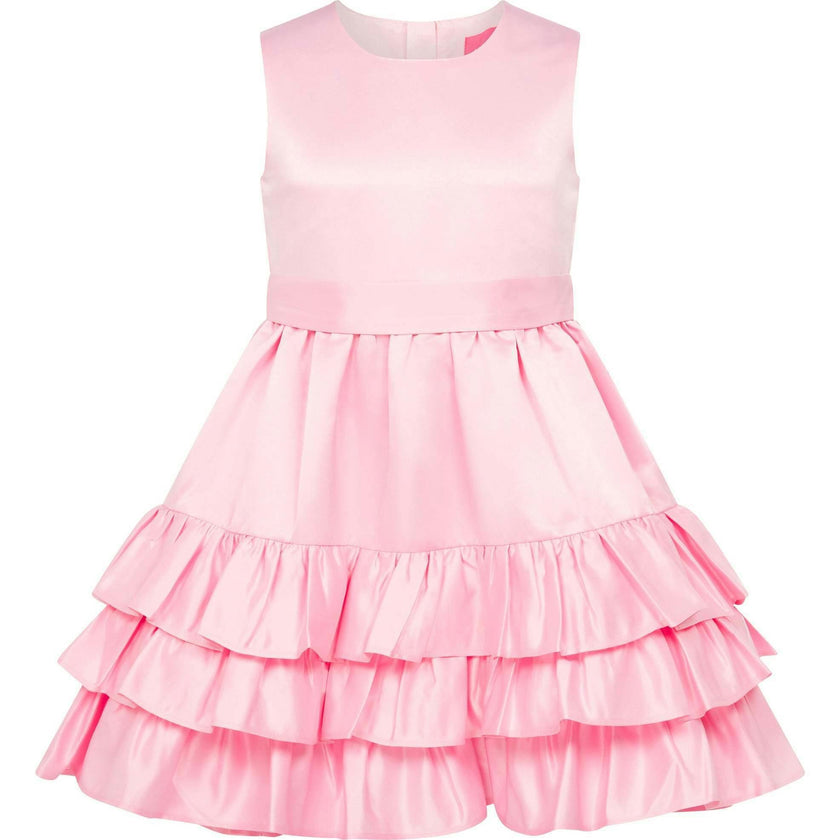 Arabella Frill Satin Girls Party Dress