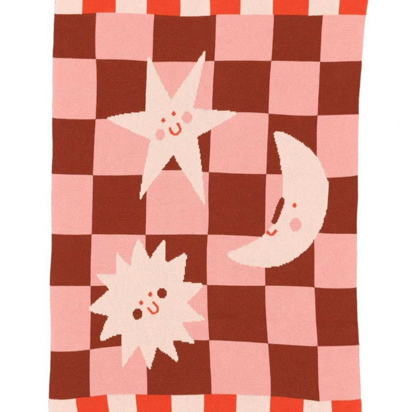Moon + Stars Knit Mini Blanket