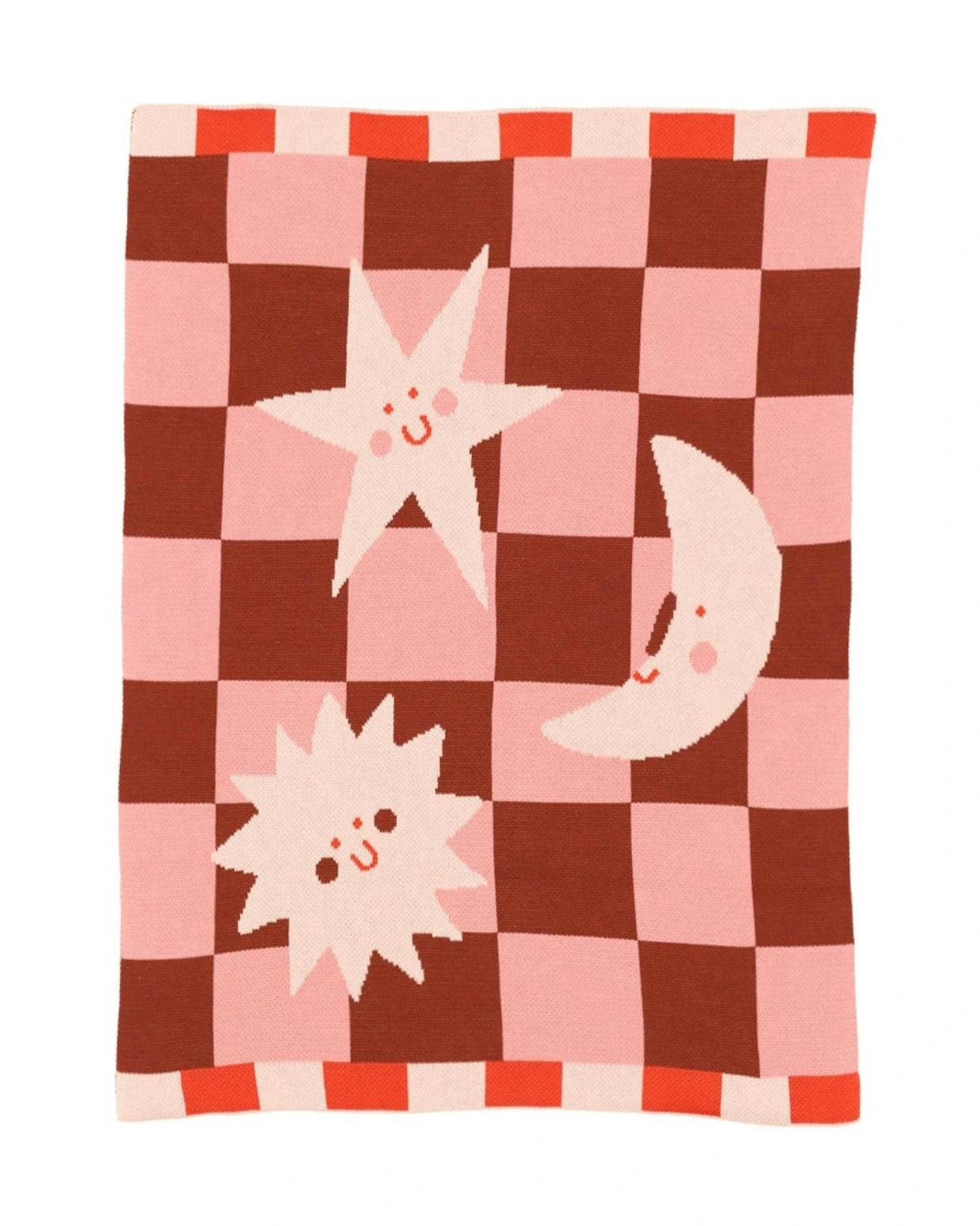 Moon + Stars Knit Mini Blanket