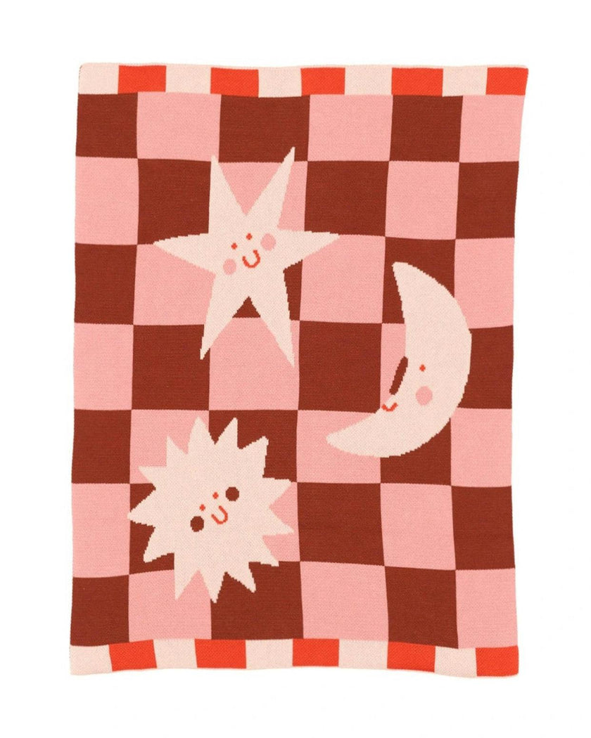 Moon + Stars Knit Mini Blanket