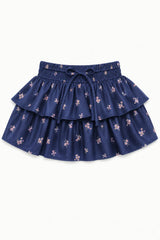 Willow Rose Bow Navy Satin Skort