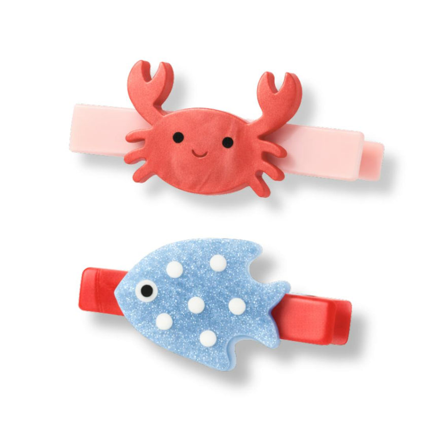 Ocean Friends Crab Hair Clips -SUM