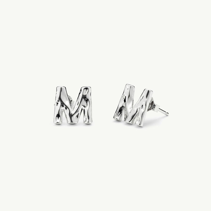 Monogram Handmade Gold Plated Stud Earring