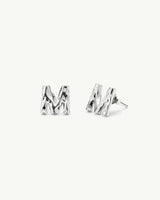 Monogram Studs in Silver