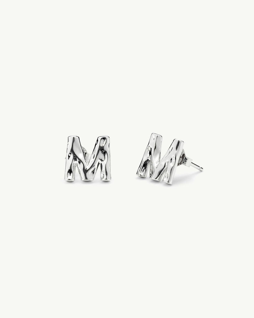 Monogram Studs in Silver