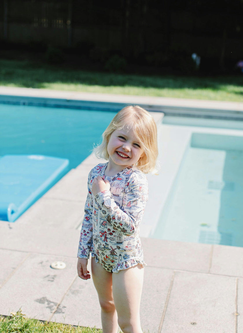 Girls Rashguard Swimsuit- Voyager's Lens