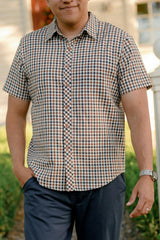 Mens James Shirt in Chestnut Gingham
