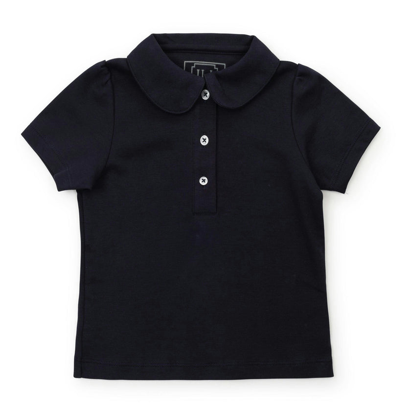 Madison Girls' Pima Cotton Polo Short Sleeve Shirt Navy