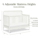 Liberty 4-in-1 Convertible Spindle Crib in Warm White