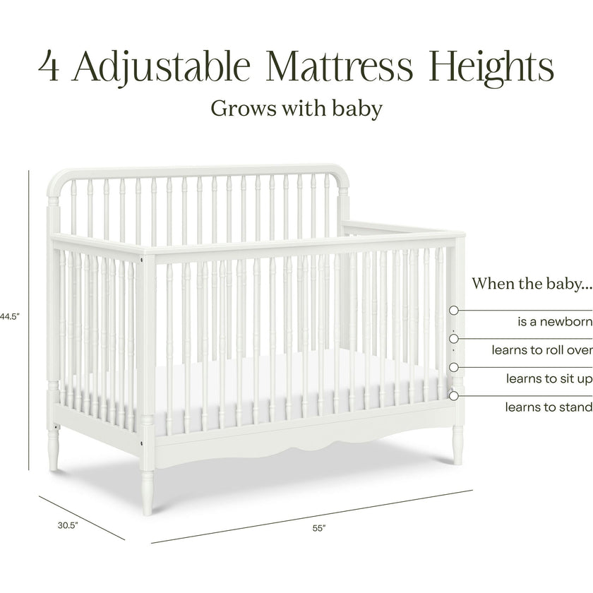 Liberty 4-in-1 Convertible Spindle Crib in Warm White