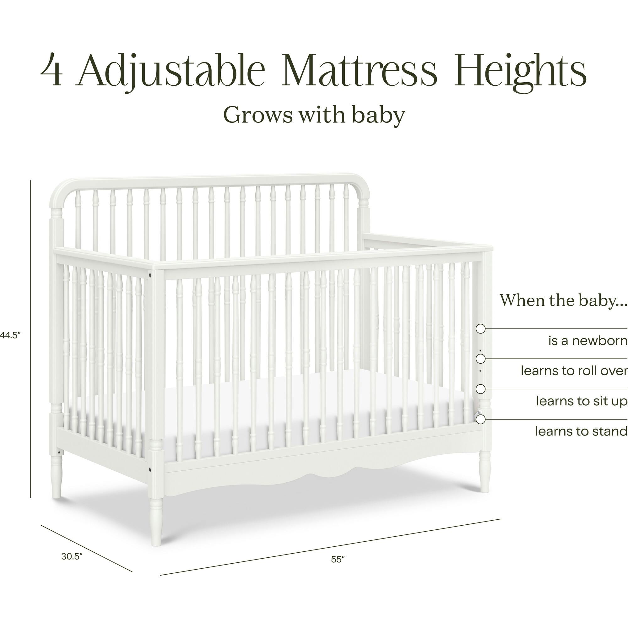 Liberty 4-in-1 Convertible Spindle Crib in Warm White
