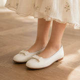 Camille Ballet Flat | Bone Leather