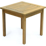 Archer 18.9" Modern Classic Square Slatted Solid Acacia Wood Indoor/Outdoor Adirondack Side Table