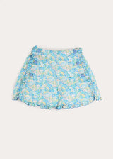 Leontyne Floral High Waisted Shorts in Blue Made with Liberty Fabric (2-12yrs)