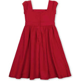 Organic Cap Sleeve High Low Sateen Party Dress, Red