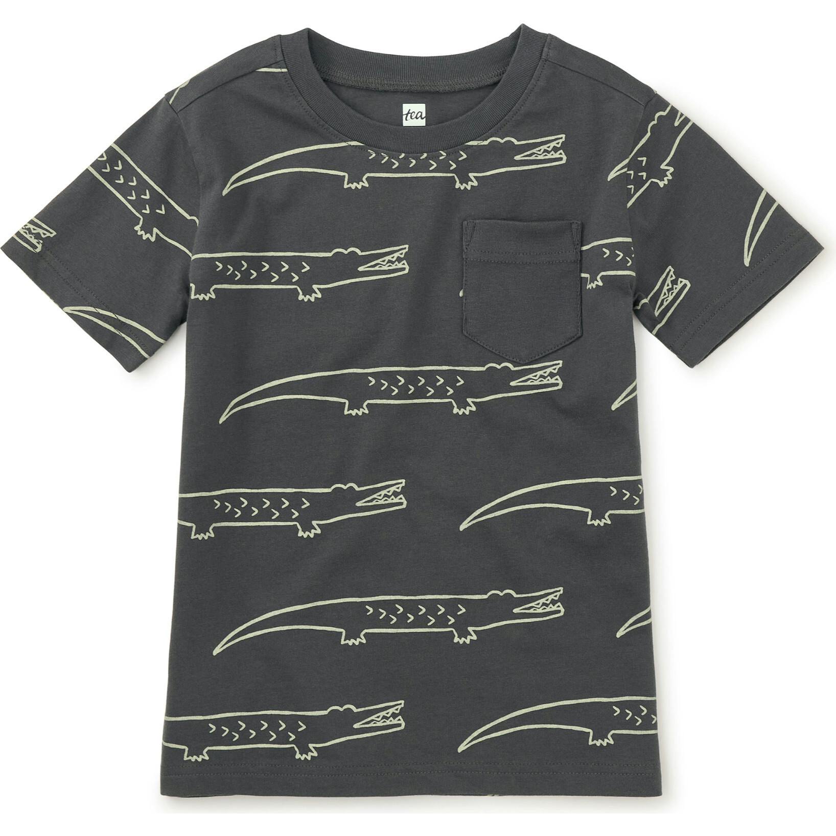 Printed Pocket Tee, Grey