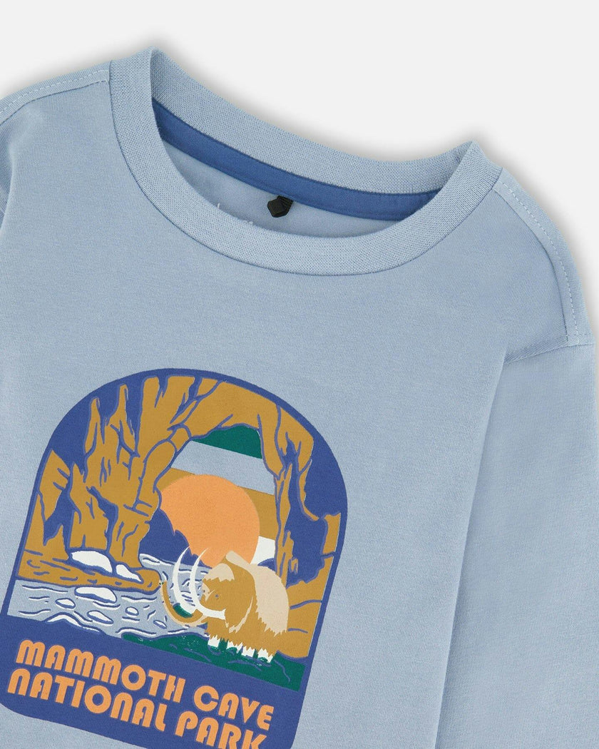 Organic Cotton Long Sleeve T-Shirt Light Blue