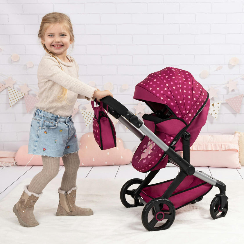 Bayer Design Dolls: Pram Xeo - Bordeaux, White, Fairy