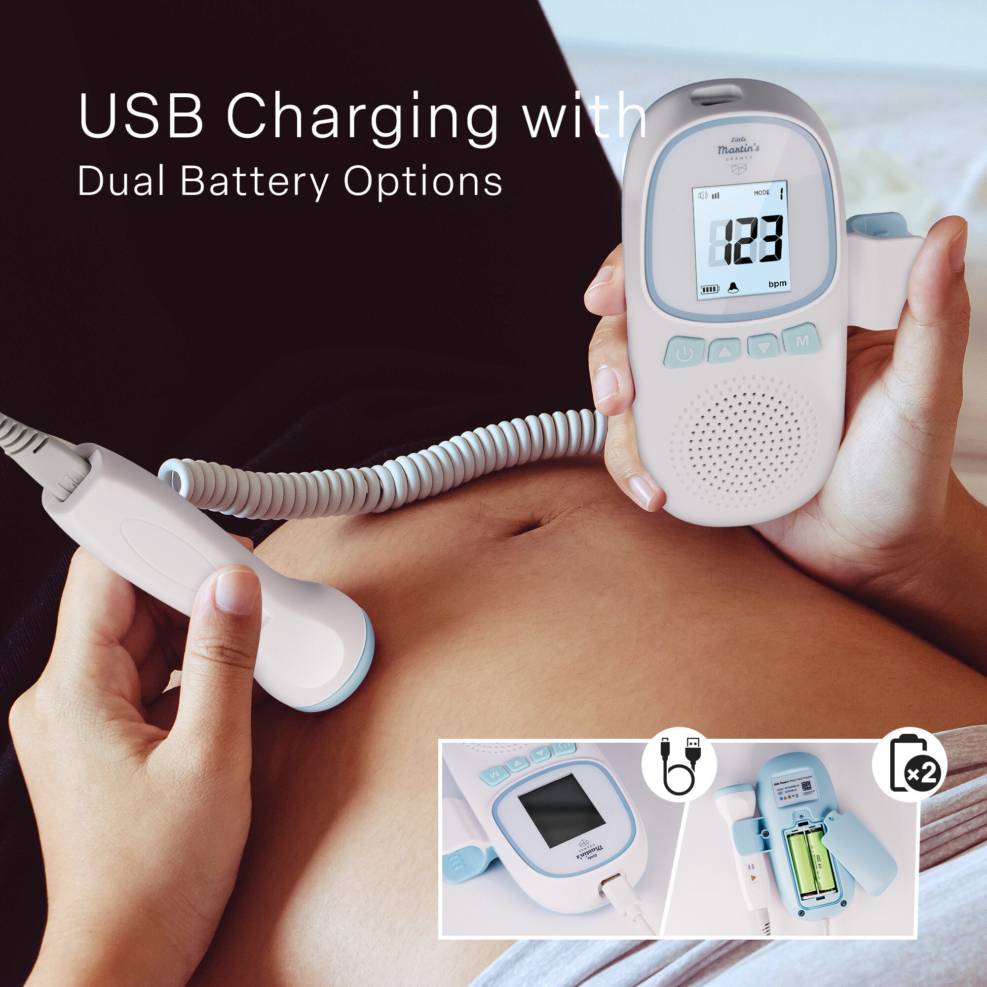 Portable Ultrasound Fetal Doppler: Blue