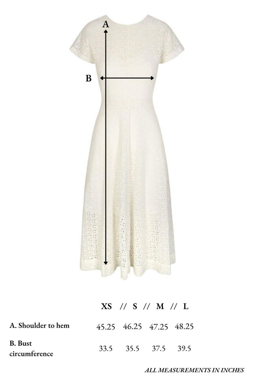 Celia Dress in Vanilla Eyelet
