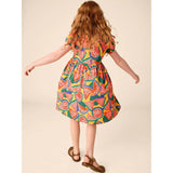 Puff Sleeve Empire Dress, Orange