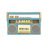 retro wooden boombox tape recorder