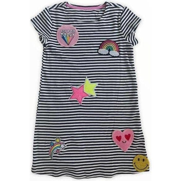 Mod Patch Stripe T Shirt Dress