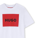 White Regular-fit T-shirt in Cotton with Red Logo