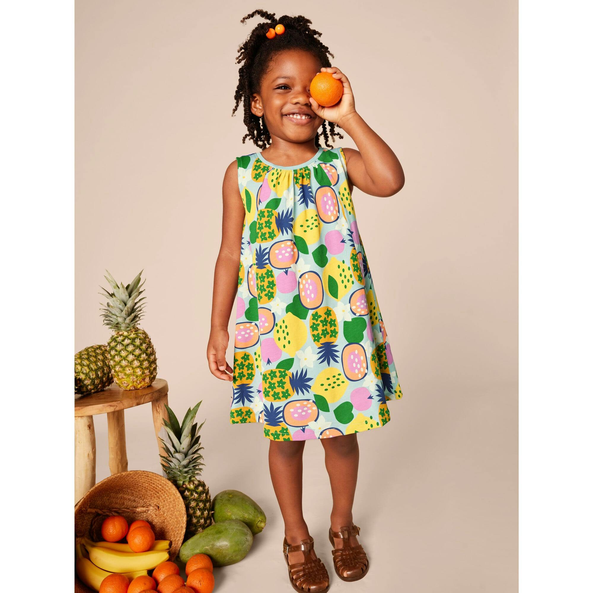 Trapeze Sleeveless A-Line Dress, Multi