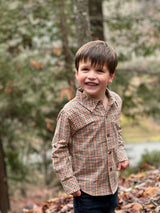 ATWOOD Gold/Navy Plaid Shirt