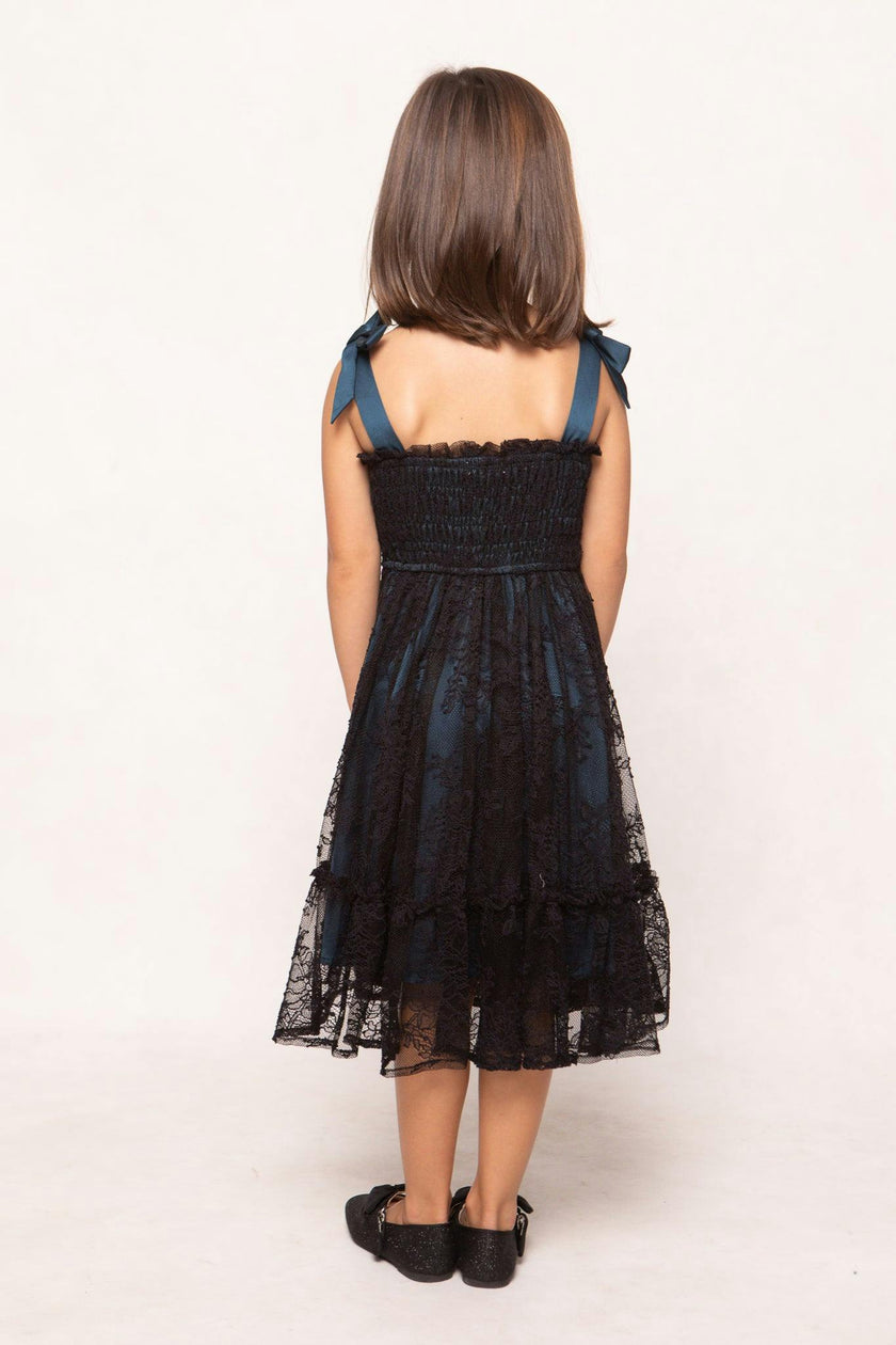Mini Isadora Dress in Navy & Black