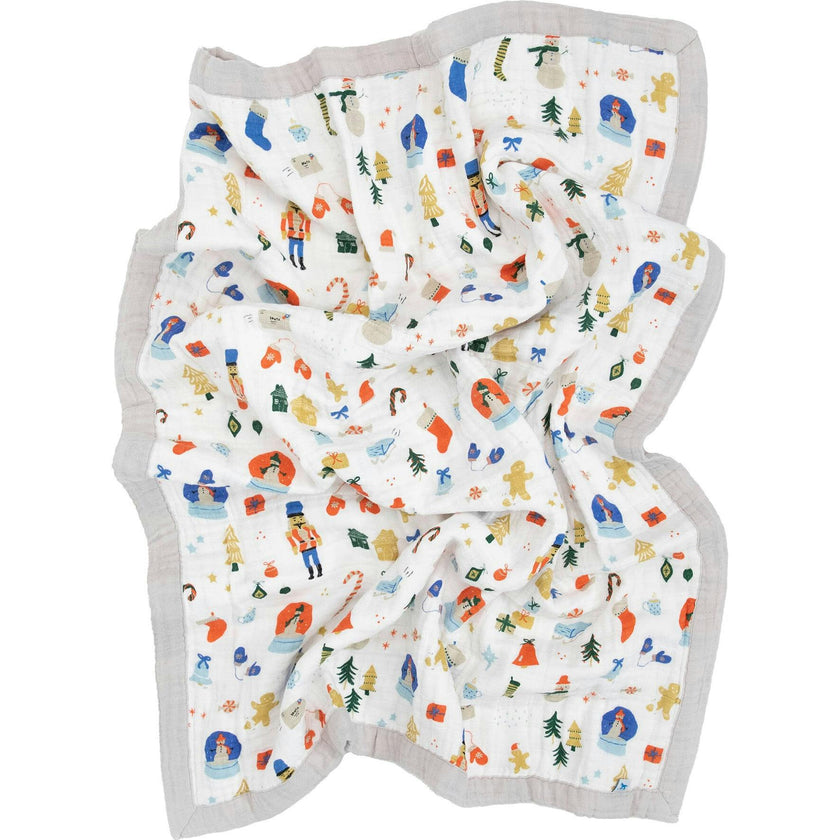 Cotton Muslin Baby Quilt - Christmas Time
