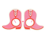 Packed Party Better in Boots Pink Glitter Cowboy Boot Novelty Party Glasses - Glitter Felt Boot Shape with Jewel Heart Details, One Size Fits All