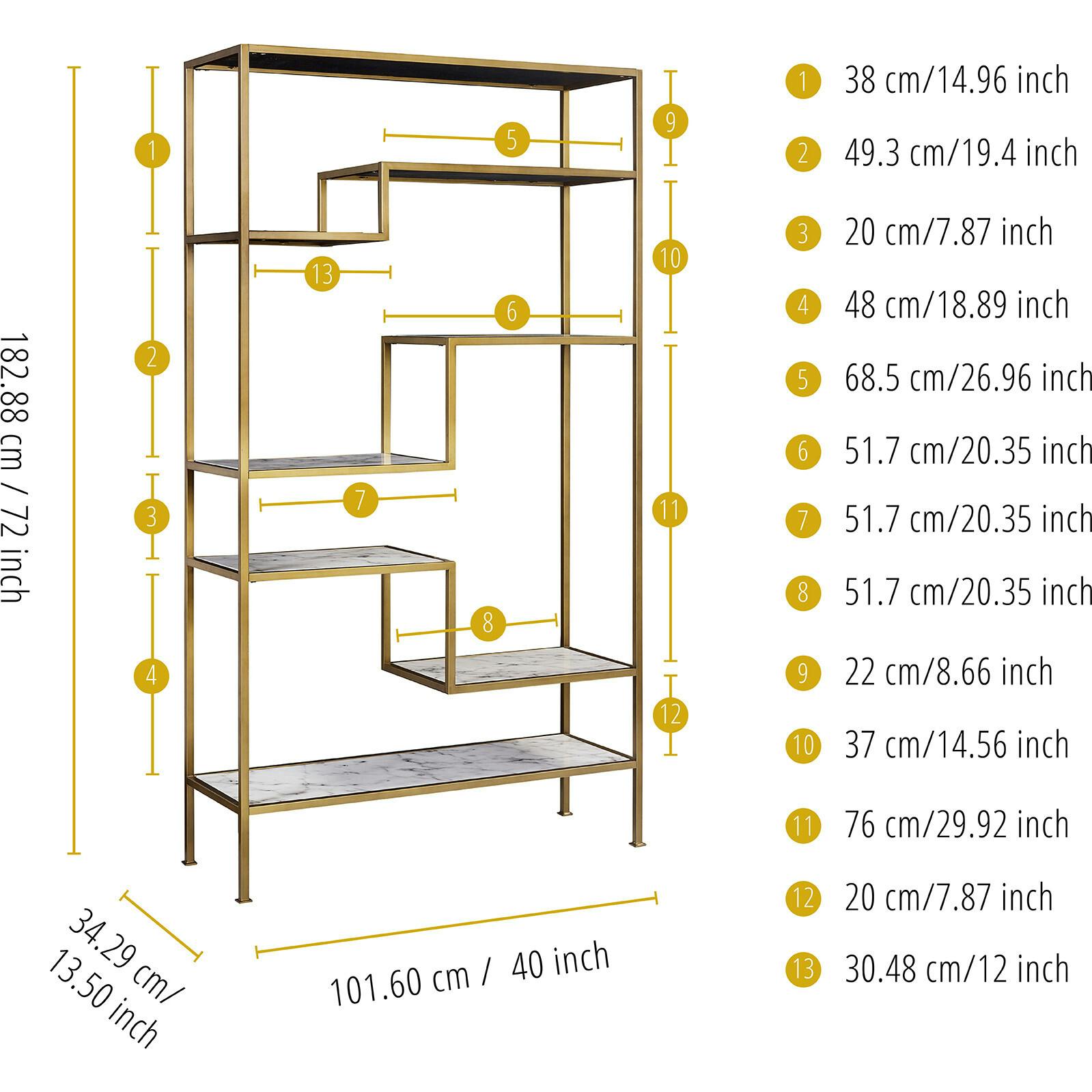 Marmo Modern Marble-Look 5-Tier Display Shelf