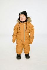 Baby Original One Piece Puffy Snowsuit With Removable Mittens And Boots Brown Sugar
