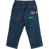 Recycled Denim Green Apple Patch Baby Pant