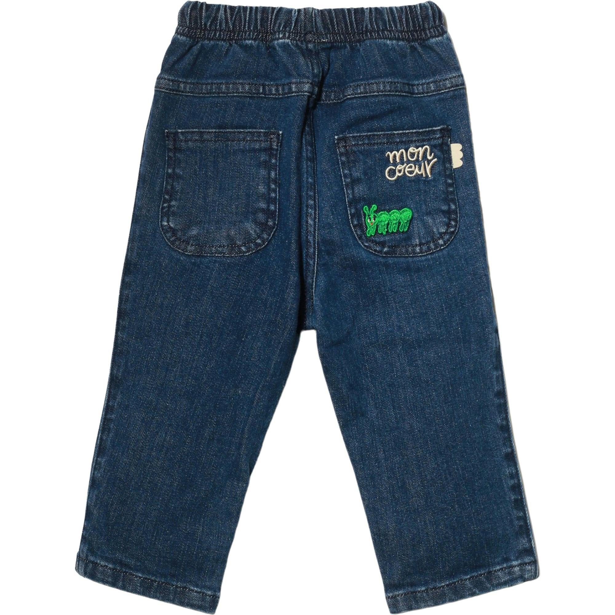 Recycled Denim Green Apple Patch Baby Pant